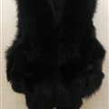 Luxury Winter Elegant Real Fox Fur Vest Fashion Women Overcoat - Black
