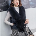 Luxury Winter Super Real Fox Fur Vests Fashion Women Overcoat - Gray 01