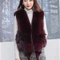 Luxury Winter Super Real Fox Fur Vests Fashion Women Overcoat - Red