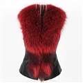 Nice Elegant Faux Raccoon Fur Vest Fashion Women Overcoat - Red