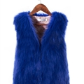 Pretty Cute Elegant Faux Fox Fur Vest Fashion Women Overcoat - Blue 01