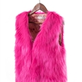 Pretty Cute Elegant Faux Fox Fur Vest Fashion Women Overcoat - Rose