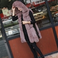 Splicing Long Furry Faux Fox Fur Vest Fashion Women Overcoat - Pink