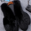 Thick Furry Faux Fox Fur Vest Fashion Women Overcoat - Black