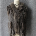 Unique Winter Elegant Faux Rabbit Fur Vest Fashion Women Waistcoat - Gray 01