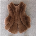 Wholesale Furry Real Fox Fur Vest Fashion Women Overcoat - Brown