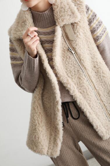 Buy Wholesale Winter Super Real Lamb Fur Vest Women Overcoat - Khaki ...